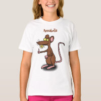 Cute brown rat thumbs up cartoon
