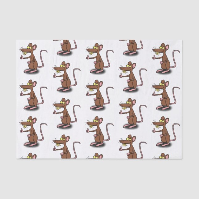 Cute brown rat thumbs up cartoon tissue paper (Front)