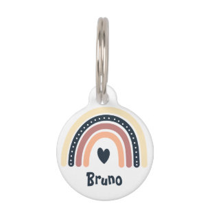 CUTE BROWN SHADE RAINBOW BOHO PET TAG