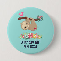 Cute Brown Sloth Hanging Upside down Birthday