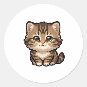 Cute Brown Tabby Kitten Classic Sticker