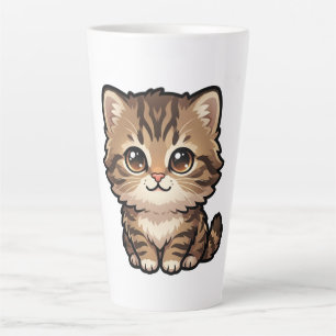 Cute Brown Tabby Kitten Latte Mug