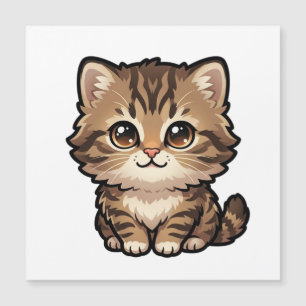 Cute Brown Tabby Kitten Magnet Card