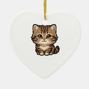 Cute Brown Tabby Kitten Ornament