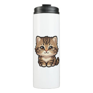 Cute Brown Tabby Kitten Thermal Tumbler