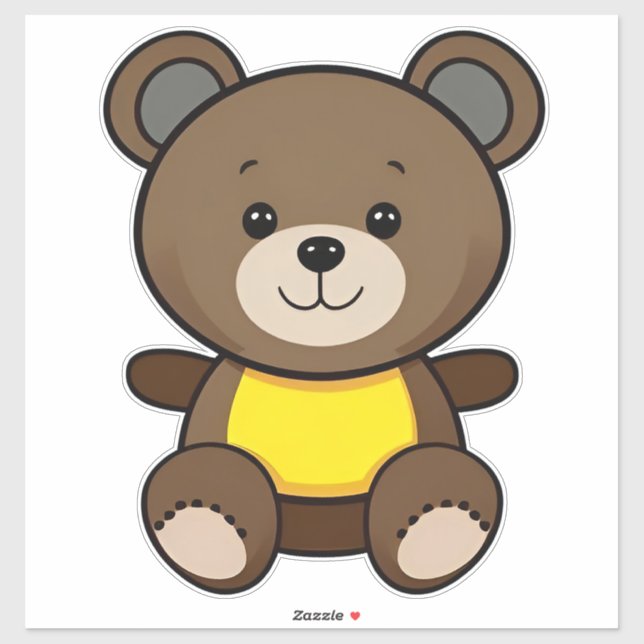 Cute Brown Teddy Bear Cartoon (Sheet)