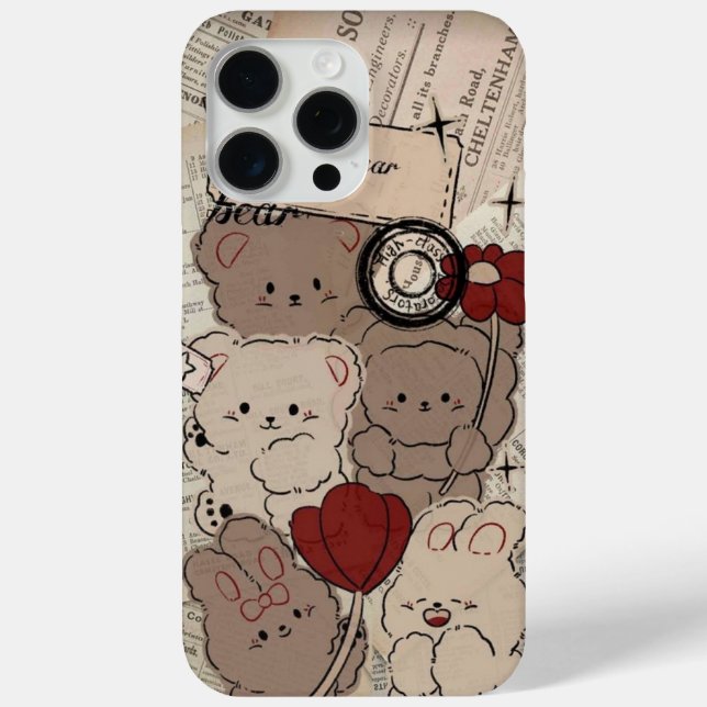 Cute Brown Teddy Bear iPhone Case 🐻📱 – Soft, Sty (Back)