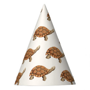 Cute Brown Tortoise Birthday Party Hat