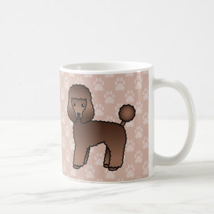 Cute Brown Toy Poodle Dogs On Grey Coffee Mug