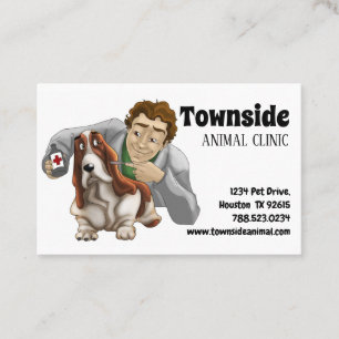 Cute Brown White Dog Animal Clinic Medicine Business Card