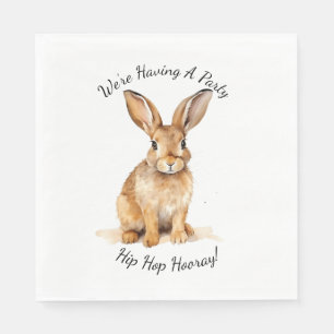 Cute Brown Woodland Hare Personalised Napkin