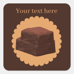 Cute brownie lovers add text square sticker