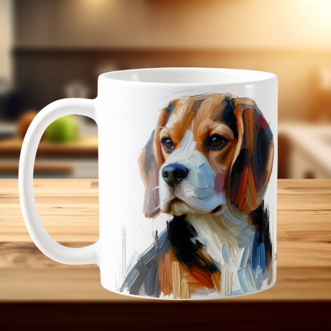 Cute Browns and Black Portrait Of Beagle  Coffee Mug ( Beagle on A Mug)
