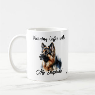  Cute  Browns  'Morning Coffee With My Shepherd' Mug