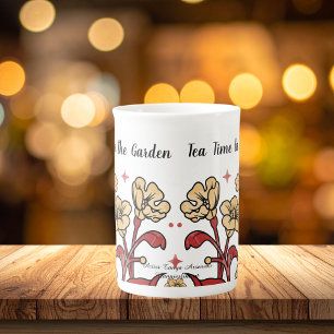 Cute Browns 'TEA IN THE GARDEN' Floral PERSONALIZE Bone China Mug