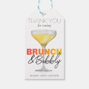 Cute Brunch and Bubbly Favour Gift Tags