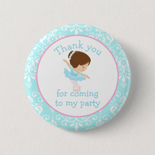 Cute Brunette Ballerina 'I went to' 6 Cm Round Badge