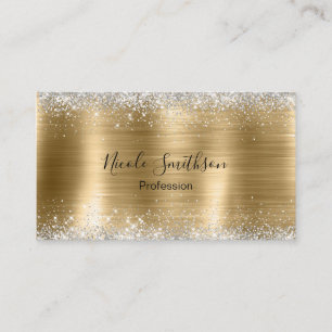 Cute brushed gold faux silver glitter appointment card