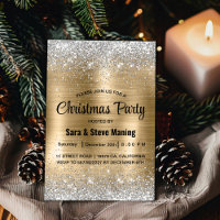 Cute brushed gold faux silver glitter Christmas 