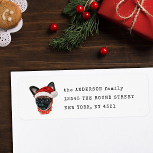 Cute Brussels Griffon Christmas Dog Return Address