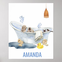 Cute Bubble Bath Puppies Kitten Bath Decor