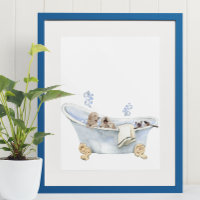 Cute Bubble Bath Puppies Kitten Bathtub