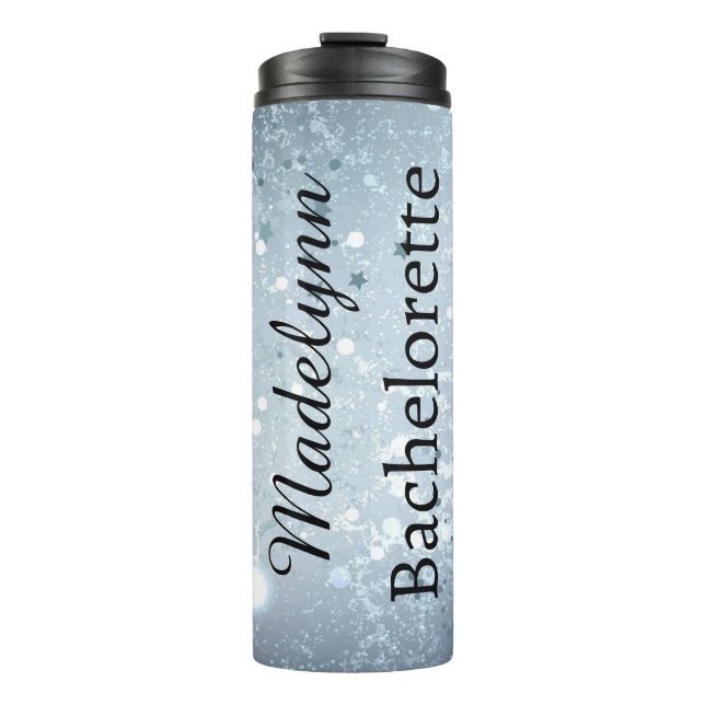 Cute Bubble Blue Personalised Bridesmaid  Thermal  Thermal Tumbler (Front)