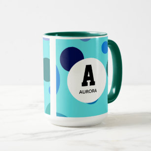 Cute Bubble design with Customizable Name Initial Mug