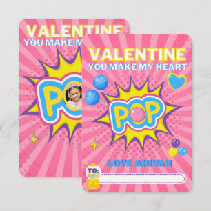 Cute Bubble Gum Classroom Valentine Photo Card