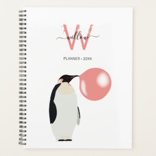 Cute Bubble Gum Penguin Blowing Bubble Planner
