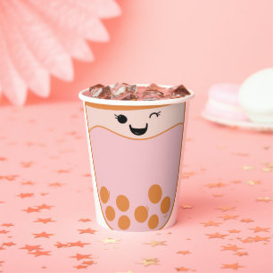 Cute Bubble Tea Boba  Paper Cups
