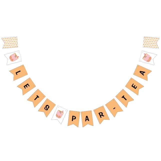 Cute Bubble Tea Boba Party Bunting (All)
