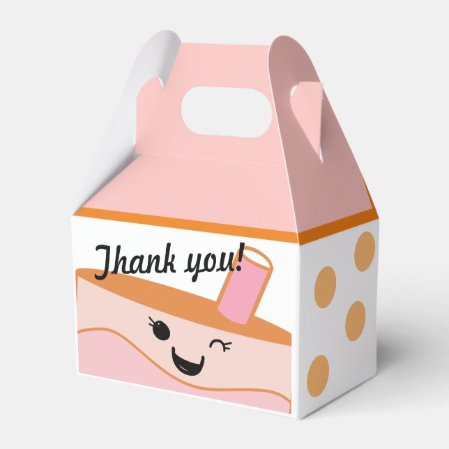 Cute Bubble Tea Boba Party Favour Box (Front Side)