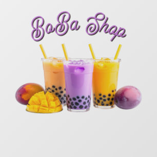 Cute bubble tea, boba tea Window Cling