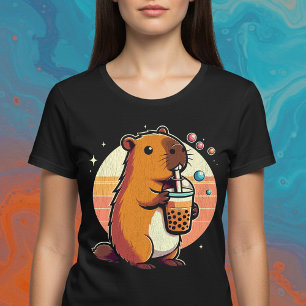 Cute Bubble Tea Capybara T-Shirt