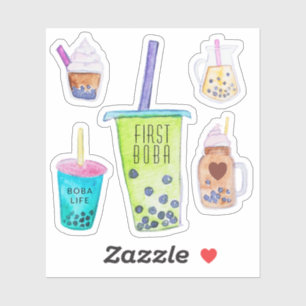 Cute Bubble Tea First Boba Life Sticker Collection