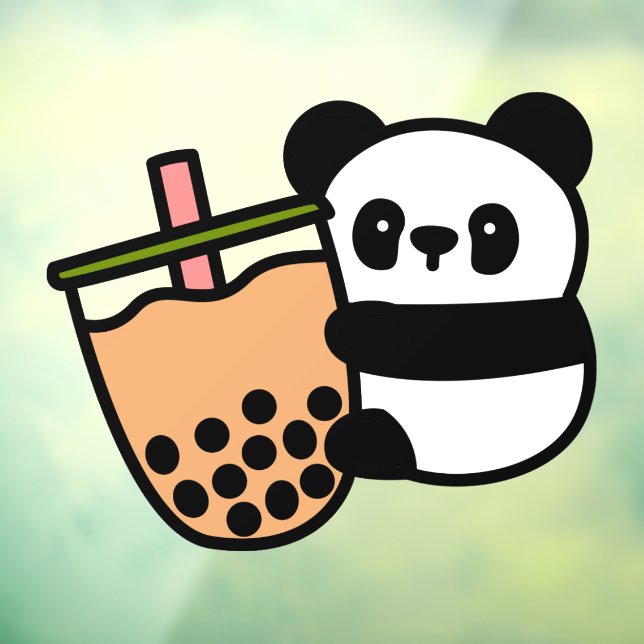 Cute Bubble Tea & Panda Bear  Window Cling (Sheet 3)