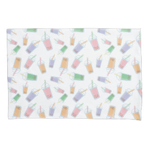 Cute Bubble Tea Pattern Pastel Soft Colours Baby Pillowcase
