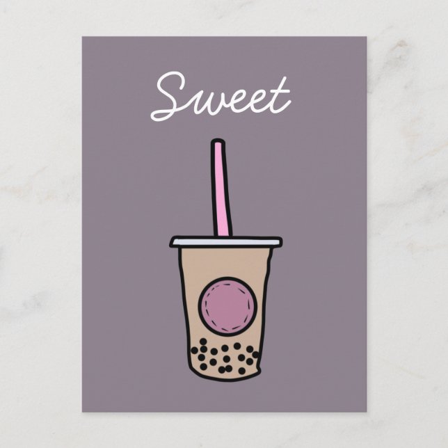 Cute bubble tea postcard (Front)