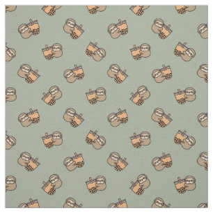 Cute Bubble Tea & Sloth Fabric