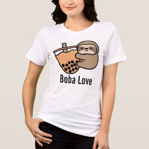 Cute Bubble Tea & Sloth Tri-Blend Shirt
