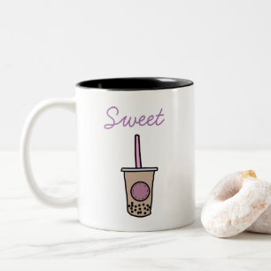 Cute bubble tea Two-Tone coffee mug