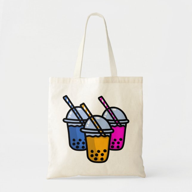 cute bubble teas tote bag (Front)