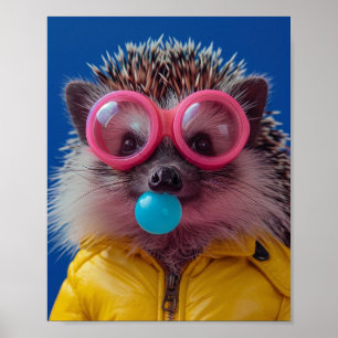 Cute Bubblegum Hedgehog Be Kind Whimsical Wall Art
