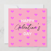 Cute Bubblegum Pink Hearts Happy Galentines Day