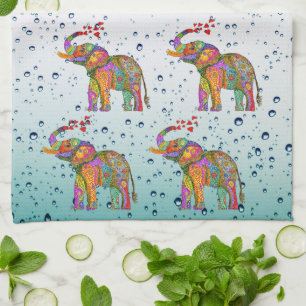 Cute Bubbles the Elephant Kitchen Towel