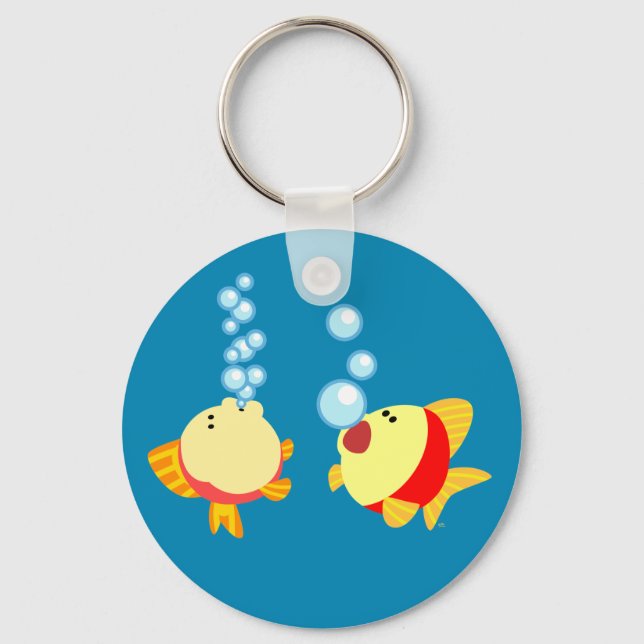 Cute Bubbling Cartoon Fish Keychain (Front)