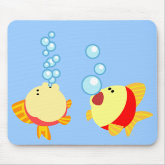 Cute Bubbling Cartoon Fish Mousepad