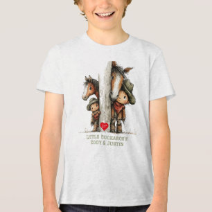 Cute Buckaroo Boys and Horses T-Shirt Tri-Blend Shirt