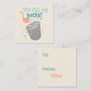 Cute Bucket Filler kids design Square Business Card